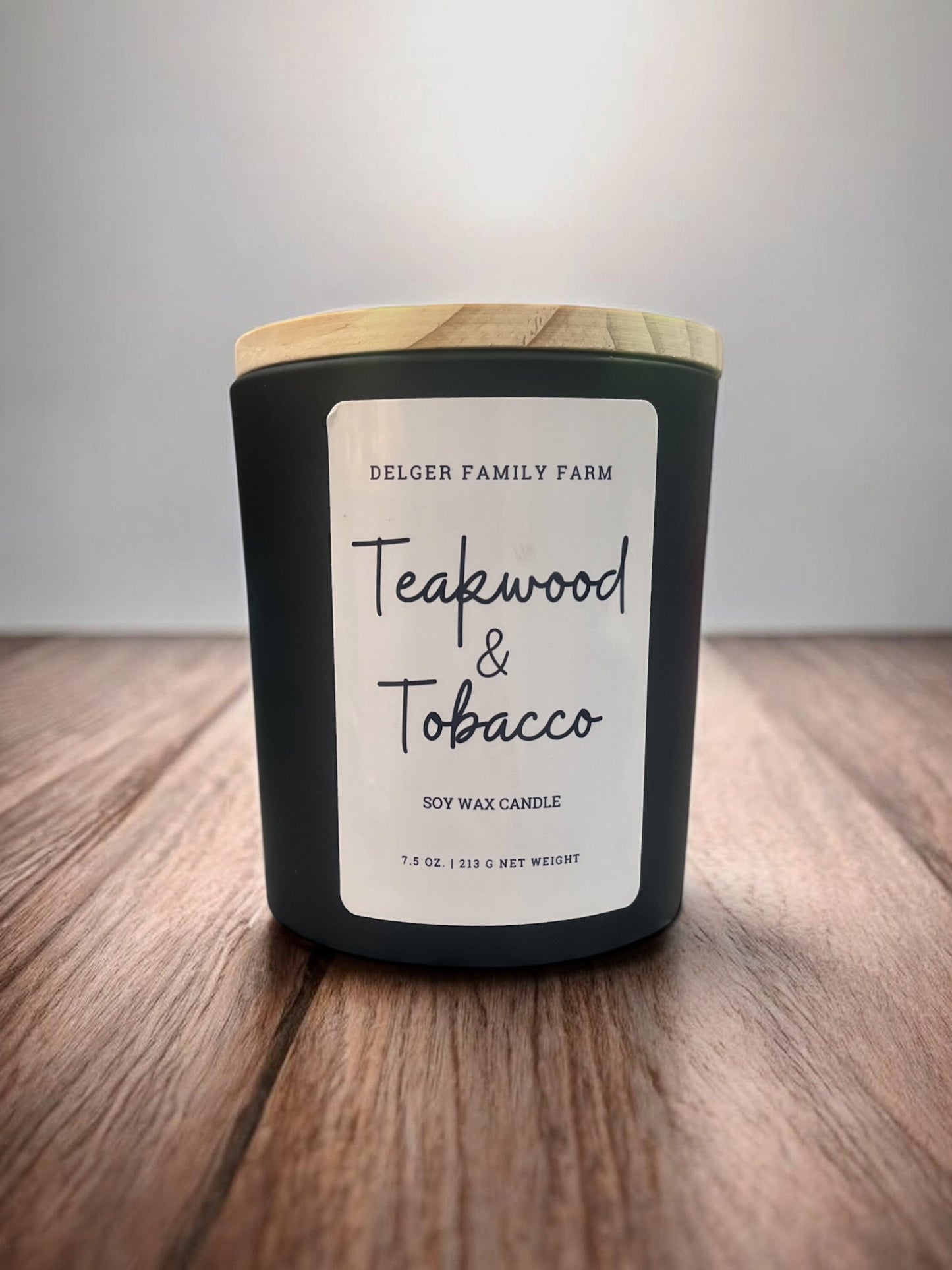 Teakwood & Tobacco Soy Candle | Clean Fragrance Farmhouse Candle