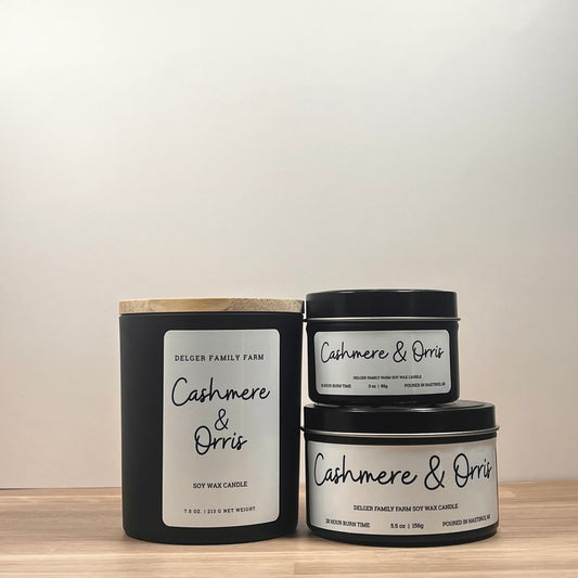 Cashmere & Orris Soy Candle | Clean Fragrance Farmhouse Candle