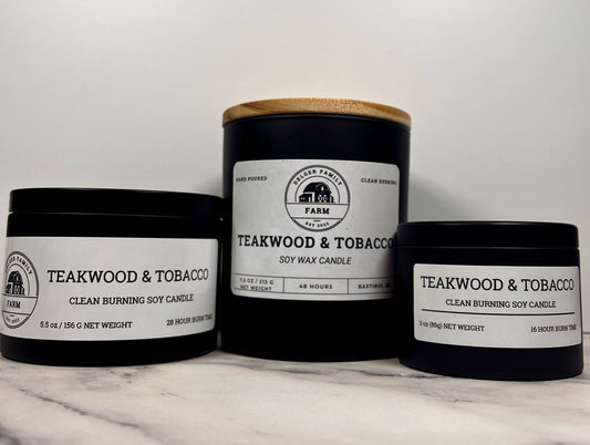 Teakwood & Tobacco | Small Batch Non-Toxic Soy Candle