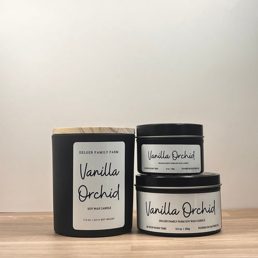 Vanilla Orchid Soy Candle | Clean Fragrance Farmhouse Candle