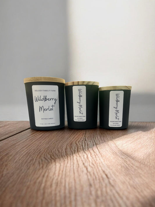 Wildberry Merlot Soy Candle | Clean Fragrance Farmhouse Candle