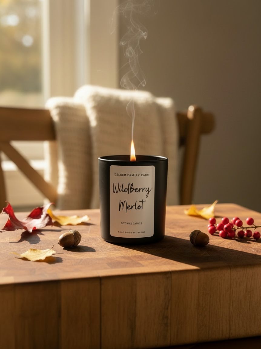 Wildberry Merlot Soy Candle | Clean Fragrance Farmhouse Candle