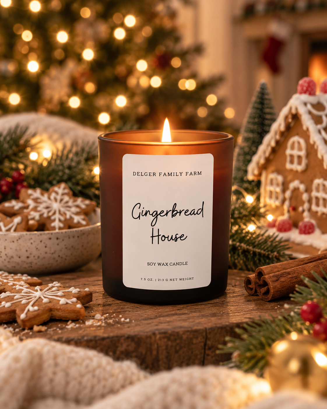 Gingerbread House Soy Candle | Clean Fragrance Farmhouse Candle