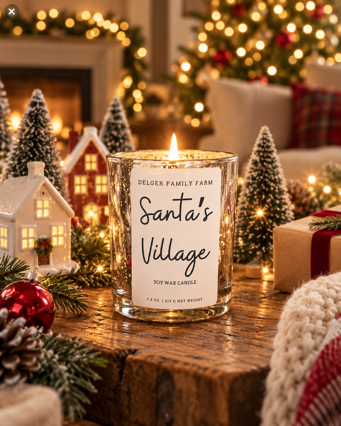 Santa’s Village Soy Candle | Clean Fragrance Farmhouse Candle