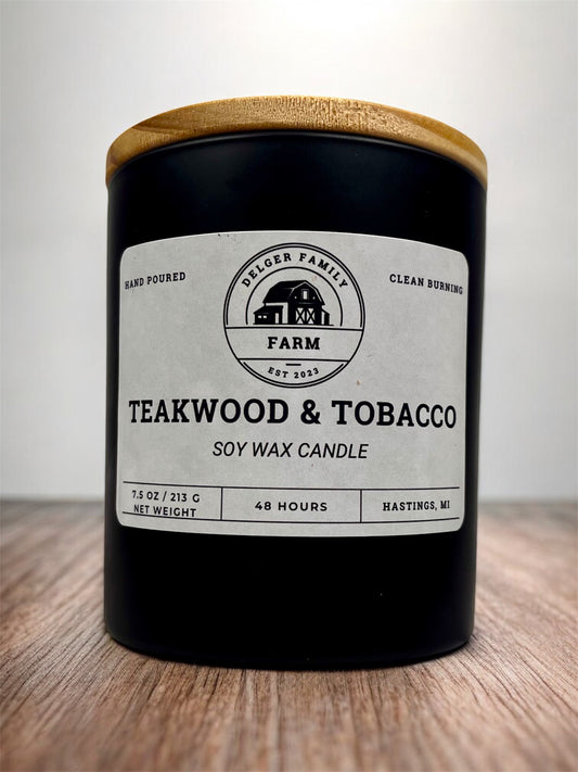 Teakwood & Tobacco | Small Batch Non-Toxic Soy Candle