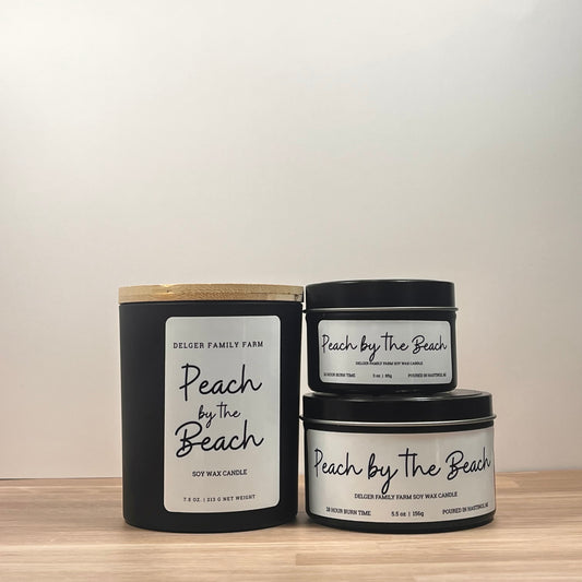 Black candles on wood 