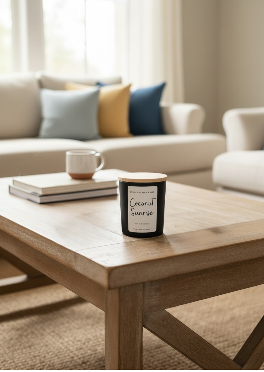 Coconut Sunrise Soy Candle | Clean Fragrance Farmhouse Candle