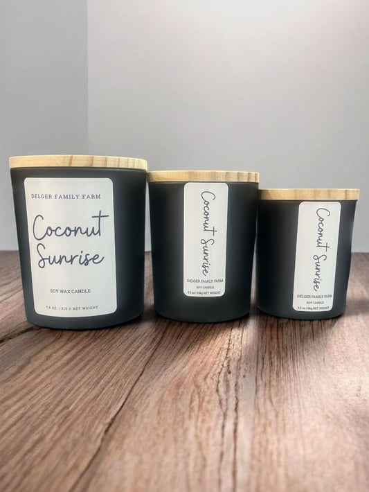 Coconut Sunrise Soy Candle | Clean Fragrance Farmhouse Candle