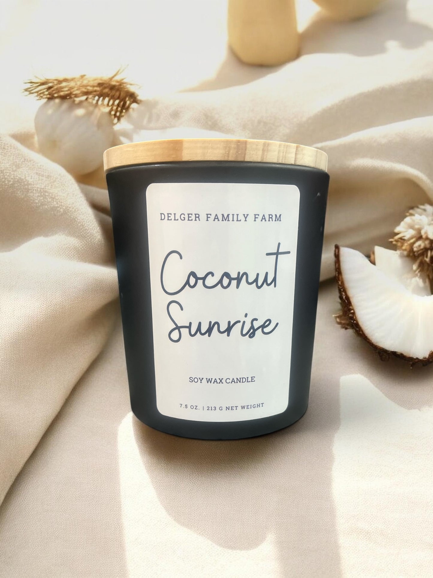 Coconut Sunrise Soy Candle | Clean Fragrance Farmhouse Candle