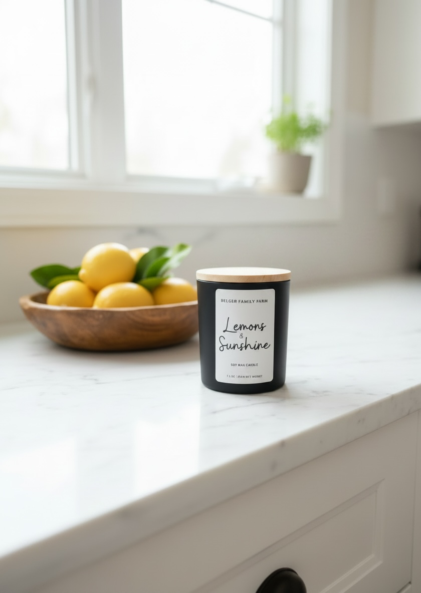 Lemons & Sunshine Soy Candle | Clean Fragrance Farmhouse Candle