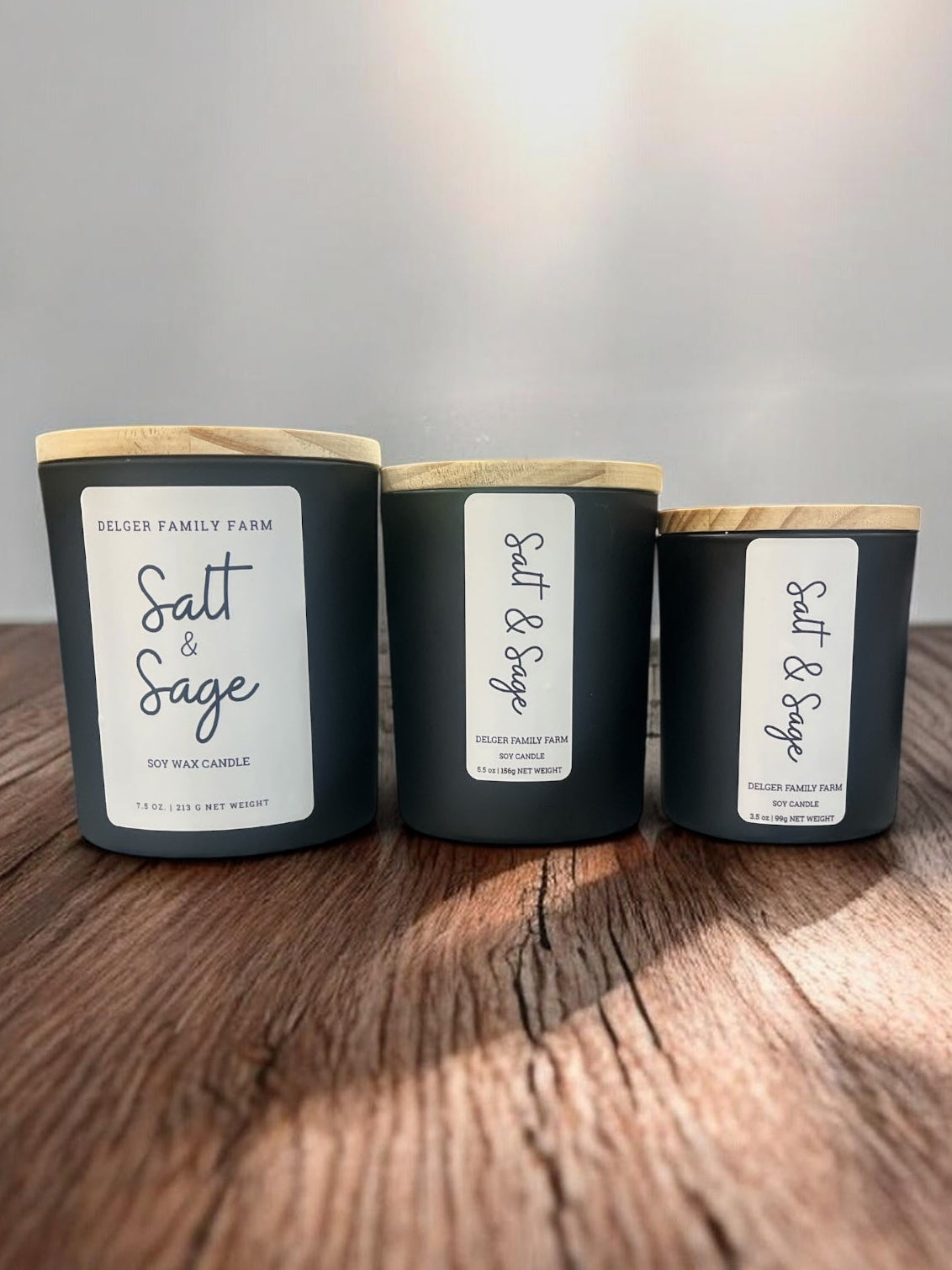 Salt & Sage Soy Candle | Clean Fragrance Farmhouse Candle
